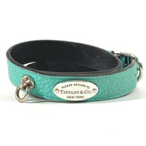 Tiffany & Co Bracelet Return to Logo Leather Blue